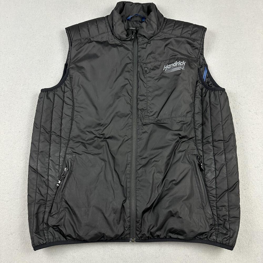 Hendrick Collection Vest Men Large Black Puffer Insulated Lined Full Zip Pockets